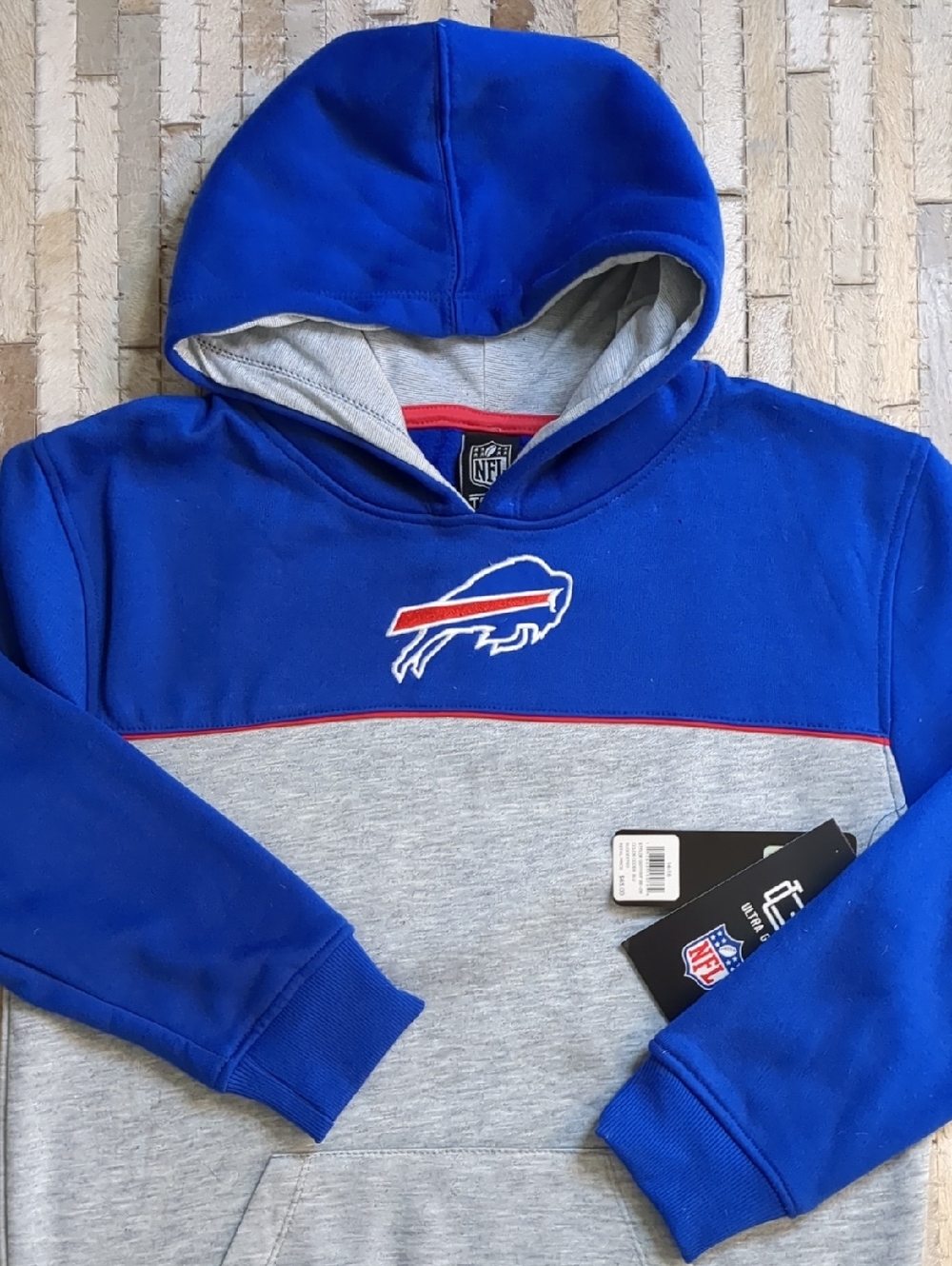 NFL Team Apparel Kids 14-16 Buffalo Bills Hooded Fleece Sweatshirt - Picture 3 of 8